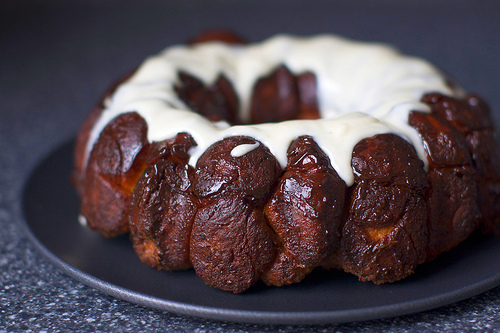 http://smittenkitchen.com/2010/02/monkey-bread-with-cream-cheese-glaze/