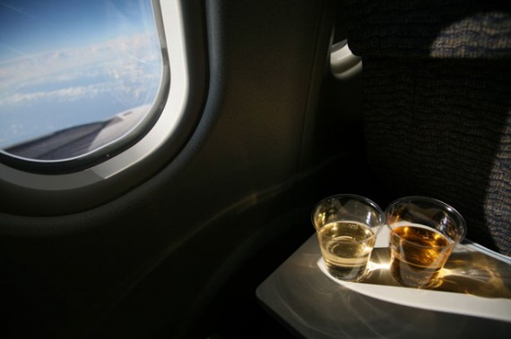 drinking-on-airplane