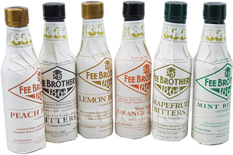 Fee Brothers Old Fashioned Bitters, in many flavors